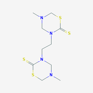 molecular formula C10H18N4S4 B3256472 2H-1,3,5-Thiadiazine-2-thione, 3,3'-(1,2-ethanediyl)bis[tetrahydro-5-methyl- CAS No. 27090-72-8