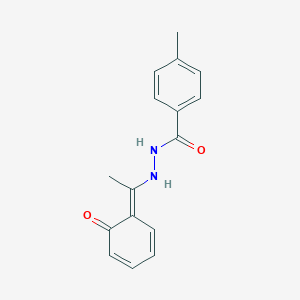 molecular formula C16H16N2O2 B325650 4-methyl-N'-[(1E)-1-(6-oxocyclohexa-2,4-dien-1-ylidene)ethyl]benzohydrazide 