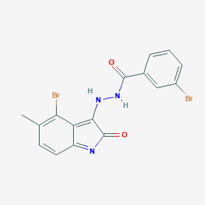 molecular formula C16H11Br2N3O2 B325653 3-bromo-N'-(4-bromo-5-methyl-2-oxoindol-3-yl)benzohydrazide 