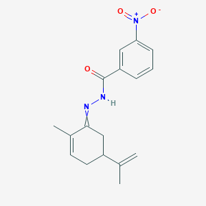 molecular formula C17H19N3O3 B325654 3-nitro-N'-(5-isopropenyl-2-methyl-2-cyclohexen-1-ylidene)benzohydrazide 