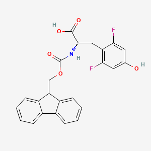 molecular formula C24H19F2NO5 B3256548 L-Tyrosine, N-[(9H-fluoren-9-ylmethoxy)carbonyl]-2,6-difluoro- CAS No. 273221-87-7