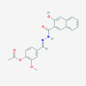 4-[(E)-{2-[(3-hydroxynaphthalen-2-yl)carbonyl]hydrazinylidene}methyl]-2-methoxyphenyl acetate