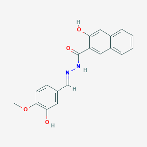 molecular formula C19H16N2O4 B325658 3-hydroxy-N'-(3-hydroxy-4-methoxybenzylidene)-2-naphthohydrazide 