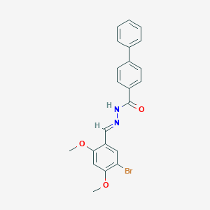 molecular formula C22H19BrN2O3 B325680 N'-(5-bromo-2,4-dimethoxybenzylidene)-4-biphenylcarbohydrazide 