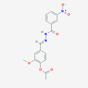 2-Methoxy-4-[2-(3-nitrobenzoyl)carbonohydrazonoyl]phenyl acetate
