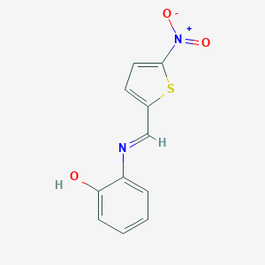 molecular formula C11H8N2O3S B325689 2-[({5-Nitro-2-thienyl}methylene)amino]phenol 