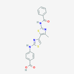 molecular formula C21H16N4O3S2 B032569 4-[[2'-(Benzoylamino)-4'-methyl[4,5'-bithiazol]-2-yl]amino]benzoic Acid CAS No. 315704-34-8