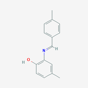 molecular formula C15H15NO B325693 Phenol, 4-methyl-2-(4-methylbenzylidenamino)- 