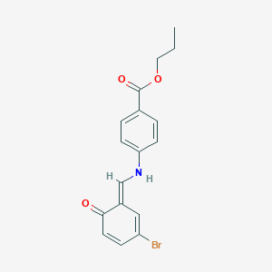 molecular formula C17H16BrNO3 B325696 propyl 4-[[(E)-(3-bromo-6-oxocyclohexa-2,4-dien-1-ylidene)methyl]amino]benzoate 