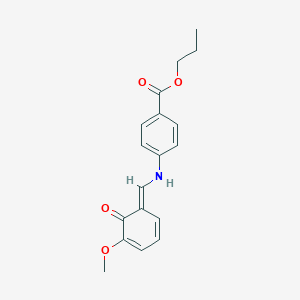 molecular formula C18H19NO4 B325697 propyl 4-[[(E)-(5-methoxy-6-oxocyclohexa-2,4-dien-1-ylidene)methyl]amino]benzoate 