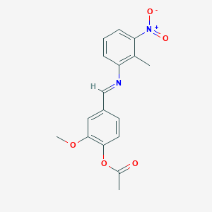 4-[({3-Nitro-2-methylphenyl}imino)methyl]-2-methoxyphenyl acetate