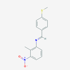 molecular formula C15H14N2O2S B325700 (2-Methyl-3-nitrophenyl)[4-(methylsulfanyl)benzylidene]amine 
