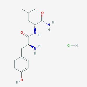 molecular formula C15H24ClN3O3 B3257003 (2S)-2-[[(2S)-2-Amino-3-(4-hydroxyphenyl)propanoyl]amino]-4-methylpentanamide;hydrochloride CAS No. 281213-44-3