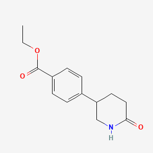 molecular formula C14H17NO3 B3257010 Ethyl 4-(6-oxopiperidin-3-yl)benzoate CAS No. 281233-72-5