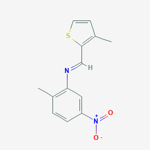 molecular formula C13H12N2O2S B325703 2-methyl-N-[(3-methyl-2-thienyl)methylene]-5-nitroaniline 