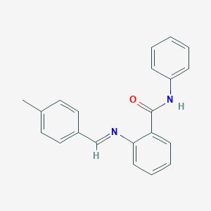 molecular formula C21H18N2O B325706 2-[(4-methylbenzylidene)amino]-N-phenylbenzamide 