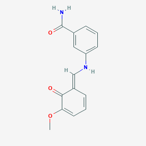 molecular formula C15H14N2O3 B325707 3-[[(E)-(5-methoxy-6-oxocyclohexa-2,4-dien-1-ylidene)methyl]amino]benzamide 