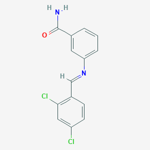 molecular formula C14H10Cl2N2O B325708 3-[(2,4-Dichlorobenzylidene)amino]benzamide 