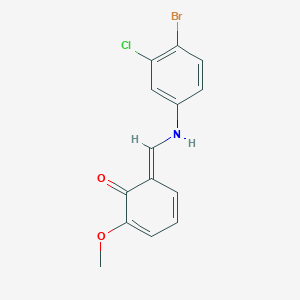 molecular formula C14H11BrClNO2 B325710 (6E)-6-[(4-bromo-3-chloroanilino)methylidene]-2-methoxycyclohexa-2,4-dien-1-one 