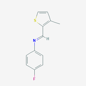 molecular formula C12H10FNS B325713 4-fluoro-N-[(E)-(3-methylthiophen-2-yl)methylidene]aniline 