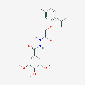 molecular formula C22H28N2O6 B325718 N'-[(2-isopropyl-5-methylphenoxy)acetyl]-3,4,5-trimethoxybenzohydrazide 