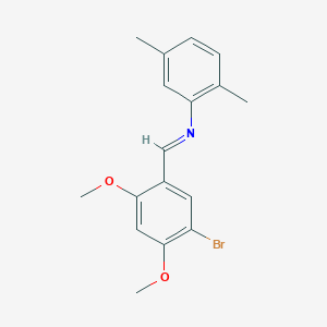 molecular formula C17H18BrNO2 B325723 N-(5-bromo-2,4-dimethoxybenzylidene)-N-(2,5-dimethylphenyl)amine 