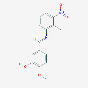 molecular formula C15H14N2O4 B325725 5-[({3-Nitro-2-methylphenyl}imino)methyl]-2-methoxyphenol 