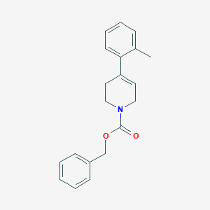 molecular formula C20H21NO2 B3257303 4-(2-Methylphenyl)-1,2,3,6-tetrahydropyridine-1-carboxylic acid benzyl ester CAS No. 286961-37-3