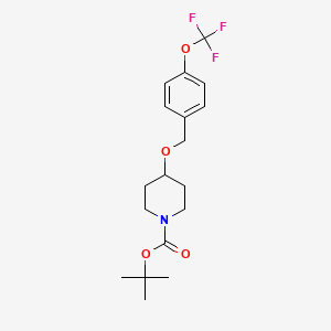 molecular formula C18H24F3NO4 B3257335 tert-Butyl 4-(4-(trifluoromethoxy)benzyloxy)piperidine-1-carboxylate CAS No. 287952-21-0
