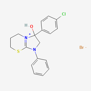 molecular formula C18H18BrClN2OS B3257360 3-(4-chlorophenyl)-3-hydroxy-1-phenyl-2,3,6,7-tetrahydro-5H-imidazo[2,1-b][1,3]thiazin-1-ium bromide CAS No. 288090-56-2