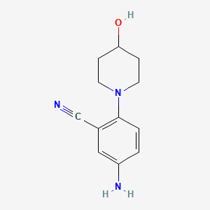 molecular formula C12H15N3O B3257385 5-氨基-2-(4-羟基哌啶-1-基)苯甲腈 CAS No. 288251-78-5