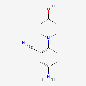 B3257385 5-Amino-2-(4-hydroxypiperidin-1-yl)benzonitrile CAS No. 288251-78-5