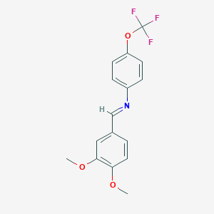 molecular formula C16H14F3NO3 B325741 N-(3,4-dimethoxybenzylidene)-N-[4-(trifluoromethoxy)phenyl]amine 