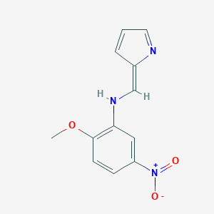 molecular formula C12H11N3O3 B325742 2-methoxy-5-nitro-N-[(E)-pyrrol-2-ylidenemethyl]aniline 