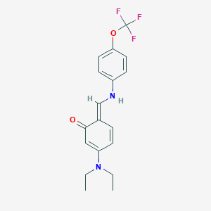 molecular formula C18H19F3N2O2 B325744 (6E)-3-(diethylamino)-6-[[4-(trifluoromethoxy)anilino]methylidene]cyclohexa-2,4-dien-1-one 