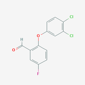 molecular formula C13H7Cl2FO2 B3257493 2-(3,4-Dichlorophenoxy)-5-fluorobenzaldehyde CAS No. 289717-79-9