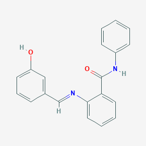 molecular formula C20H16N2O2 B325754 2-[(3-hydroxybenzylidene)amino]-N-phenylbenzamide 