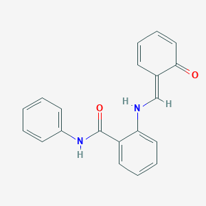 2-[[(E)-(6-oxocyclohexa-2,4-dien-1-ylidene)methyl]amino]-N-phenylbenzamide