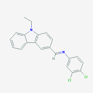 molecular formula C21H16Cl2N2 B325763 3,4-dichloro-N-[(E)-(9-ethyl-9H-carbazol-3-yl)methylidene]aniline 