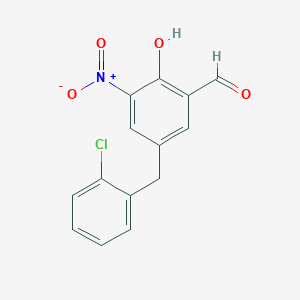 molecular formula C14H10ClNO4 B3257644 5-(2-Chlorobenzyl)-2-hydroxy-3-nitrobenzaldehyde CAS No. 292644-32-7