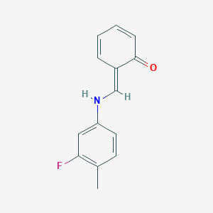 molecular formula C14H12FNO B325766 (6E)-6-[(3-fluoro-4-methylanilino)methylidene]cyclohexa-2,4-dien-1-one 