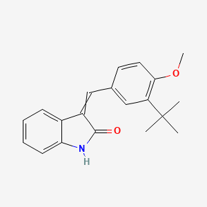molecular formula C20H21NO2 B3257682 3-[(3-tert-Butyl-4-methoxyphenyl)methylidene]-1,3-dihydro-2H-indol-2-one CAS No. 293302-19-9