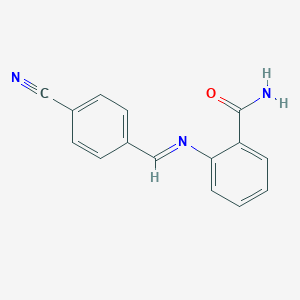molecular formula C15H11N3O B325769 2-[(4-Cyanobenzylidene)amino]benzamide 