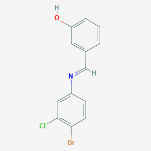 molecular formula C13H9BrClNO B325778 Phenol, 3-(4-bromo-3-chlorophenyliminomethyl)- 