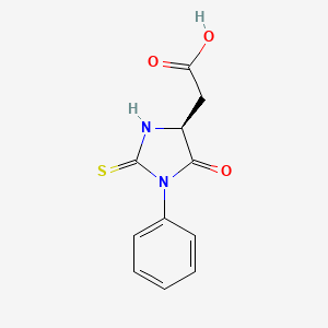 molecular formula C11H10N2O3S B3257846 (4S)-5-Oxo-1-phenyl-2-thioxoimidazolidine-4-acetic acid CAS No. 29588-04-3