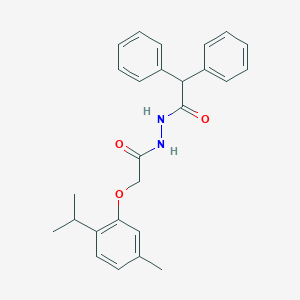 molecular formula C26H28N2O3 B325787 N'-[(2-isopropyl-5-methylphenoxy)acetyl]-2,2-diphenylacetohydrazide 