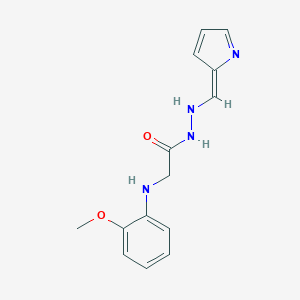 molecular formula C14H16N4O2 B325790 2-(2-methoxyanilino)-N'-[(E)-pyrrol-2-ylidenemethyl]acetohydrazide 