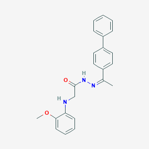 molecular formula C23H23N3O2 B325792 N'-(1-[1,1'-biphenyl]-4-ylethylidene)-2-(2-methoxyanilino)acetohydrazide 