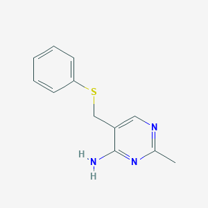 molecular formula C12H13N3S B3257968 2-Methyl-5-(phenylsulfanylmethyl)pyrimidin-4-amine CAS No. 29866-25-9