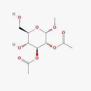 molecular formula C11H18O8 B3257974 (2S,3R,4S,5R,6R)-5-Hydroxy-6-(hydroxymethyl)-2-methoxytetrahydro-2H-pyran-3,4-diyl diacetate CAS No. 29868-42-6